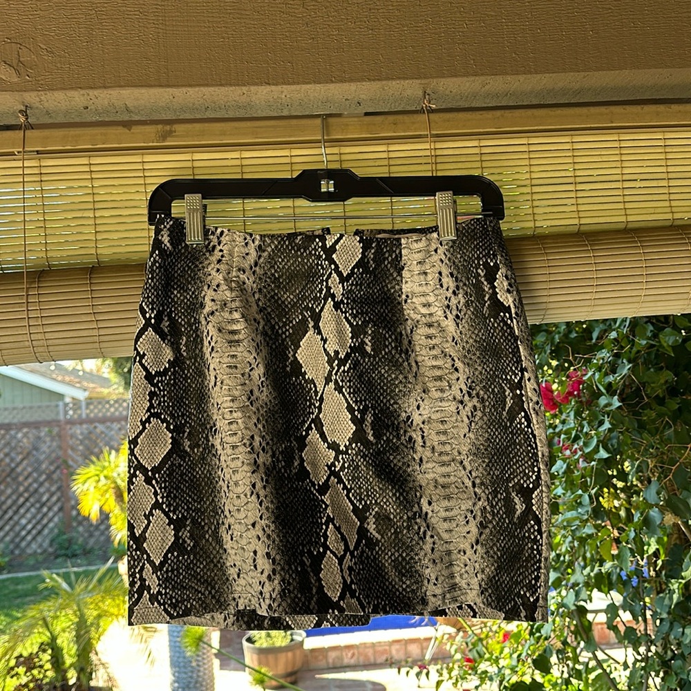 Revolve snake skin gray black miniskirt